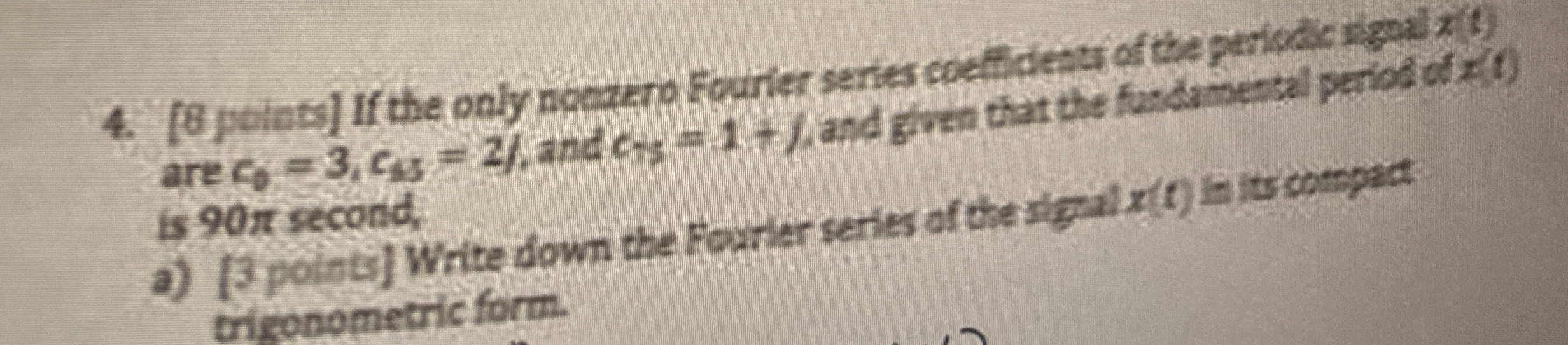 If the only non - 0 4 year series coefficients of