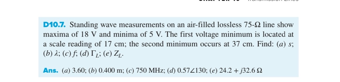 D 1 0 . 7 . Standing wave measurements on an air