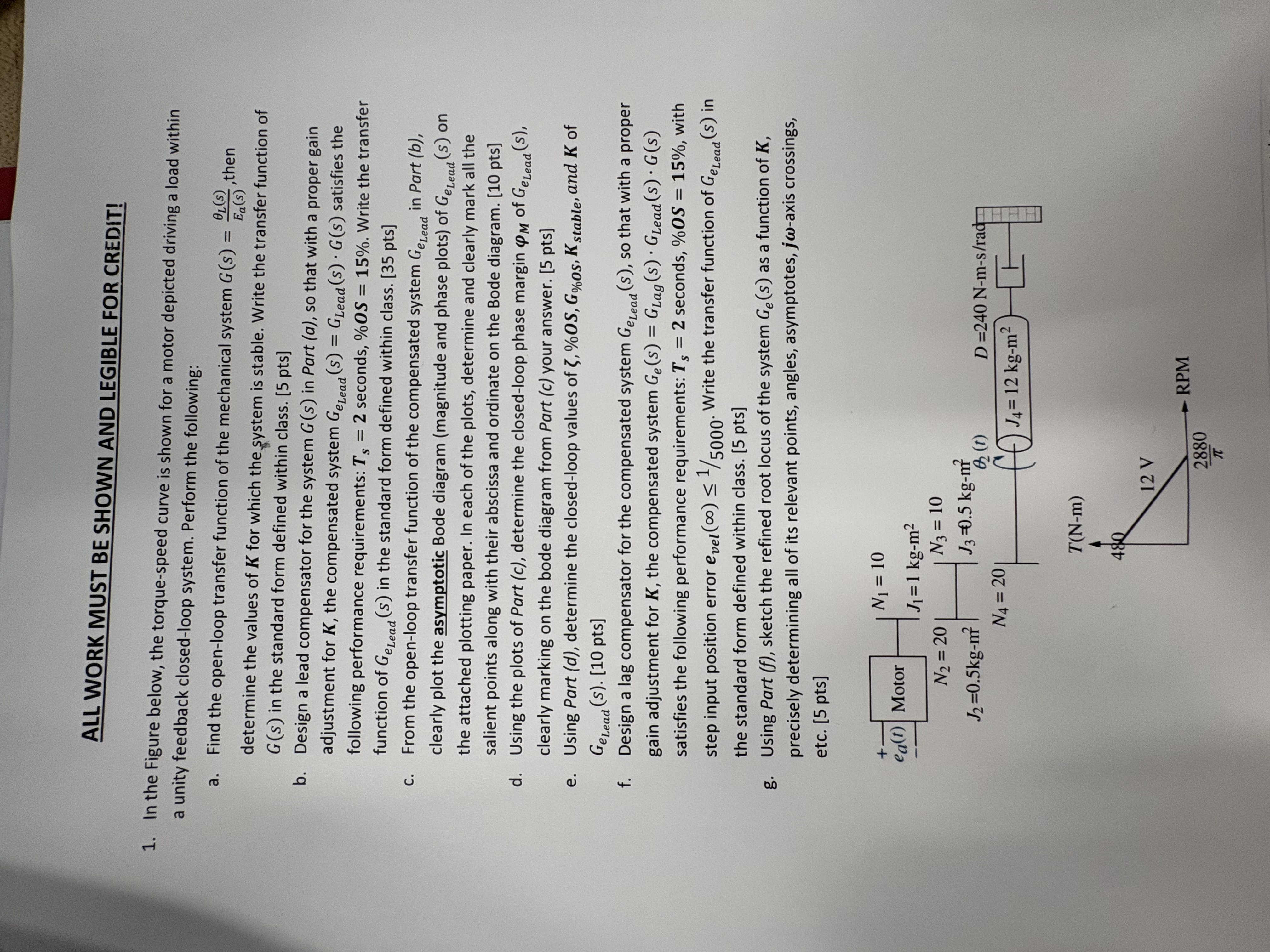 ALL WORK MUST BE SHOWN AND LEGIBLE FOR CREDIT! In