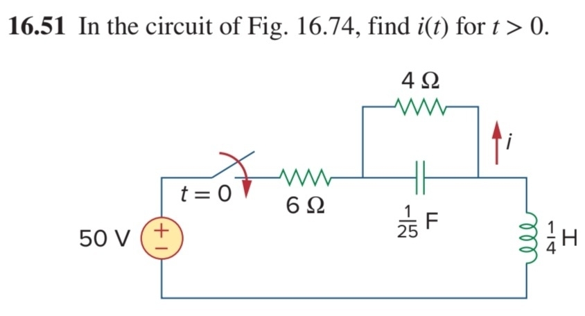 1 6 . 5 1 In the circuit of Fig. 1 6 . 7 4 , find