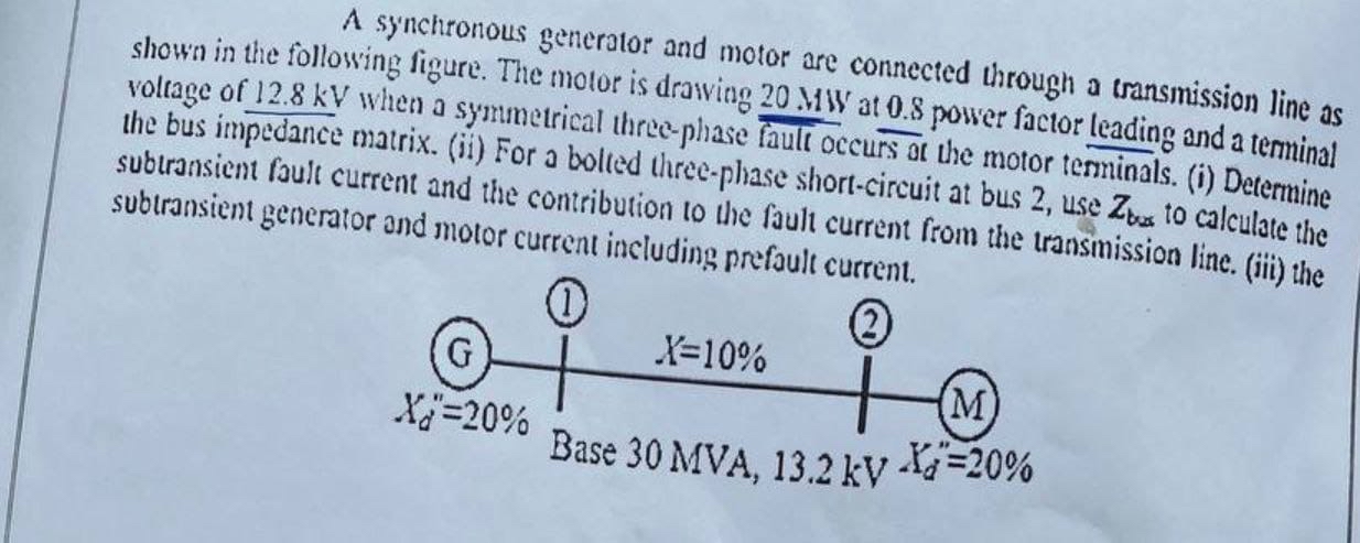 A synchronous generator and motor are connected