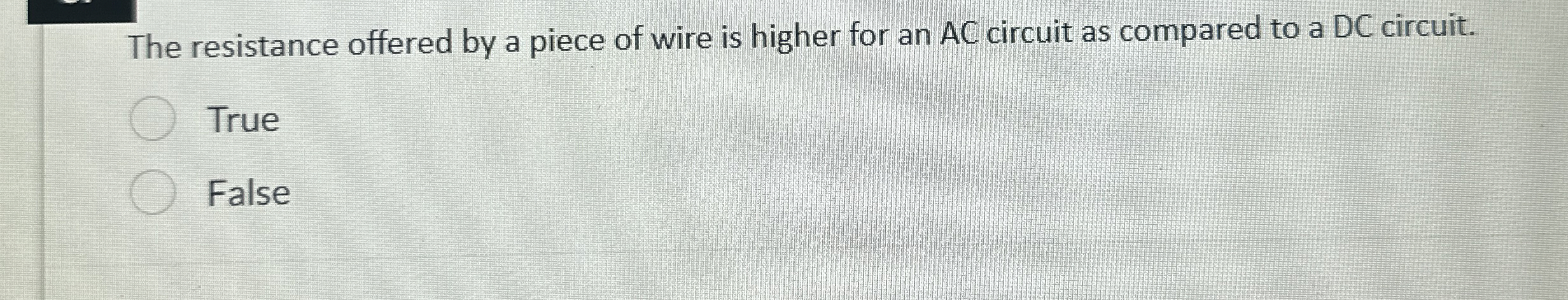 The resistance offered by a piece of wire is