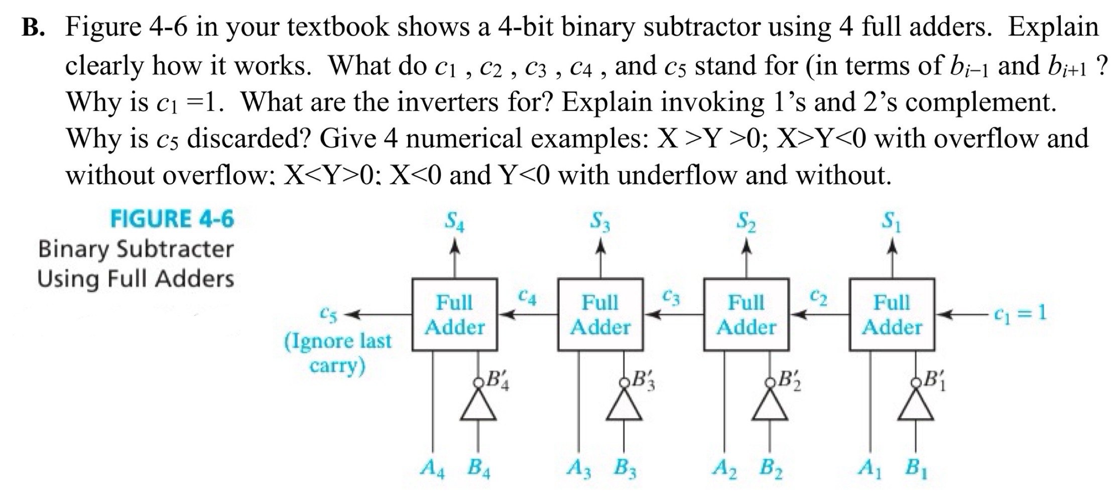 B . Figure 4 - 6 in your textbook shows a 4 - bit