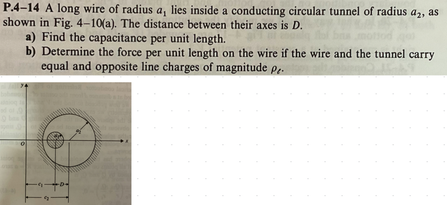 P . 4 - 1 4 A long wire of radius \ ( a _ { 1 } \