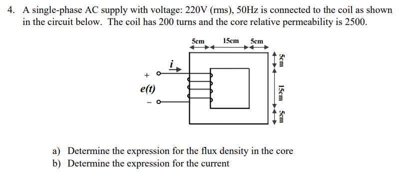 4 . A single - phase AC supply with voltage: 2 2