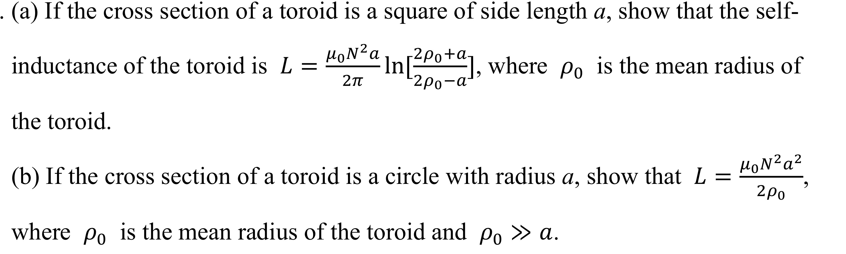 ( ( a ) If the cross section of a toroid is a