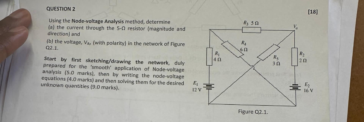QUESTION 2 Using the Node - voltage Analysis