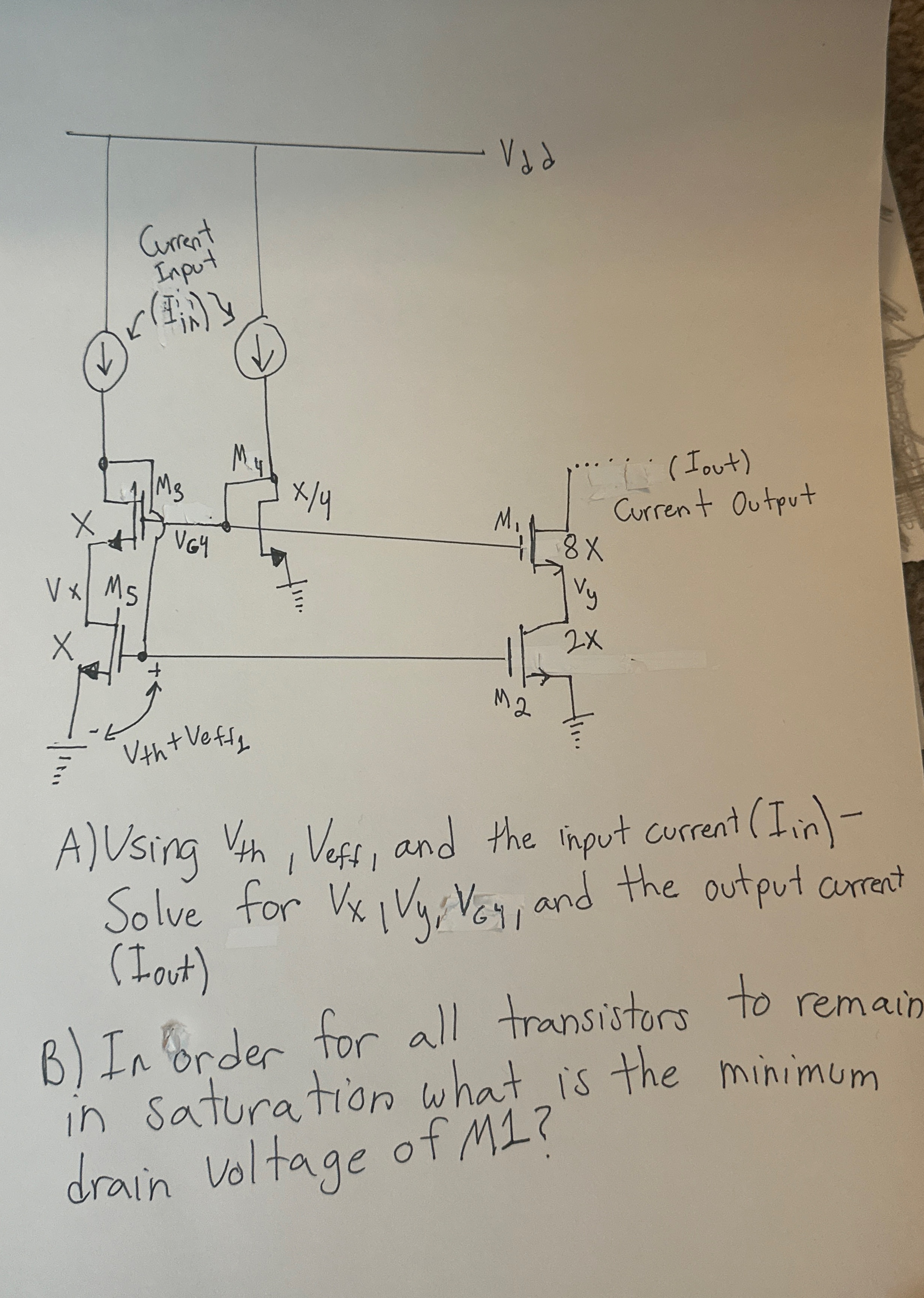 A ) U sing V t h , V e f f , and the input