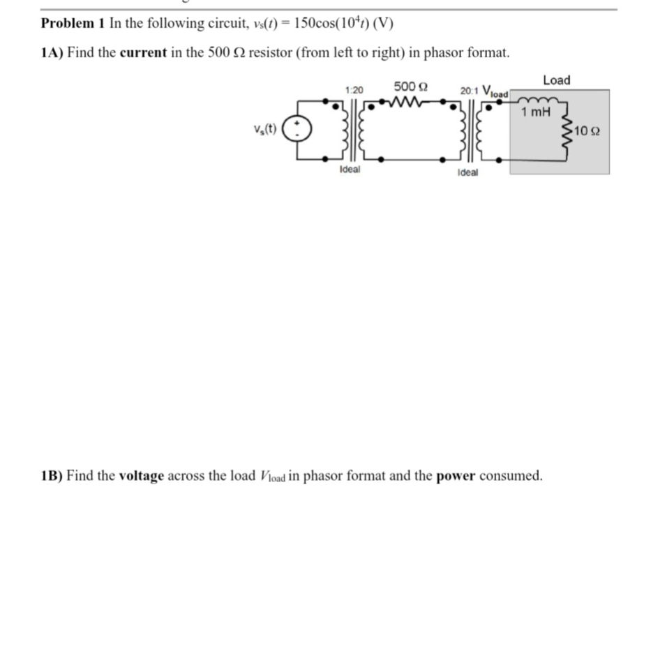 Problem 1 In the following circuit, v s ( t ) = 1