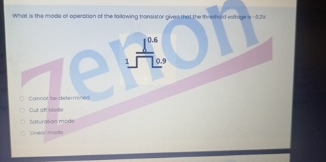 What is the mode of operation of the following