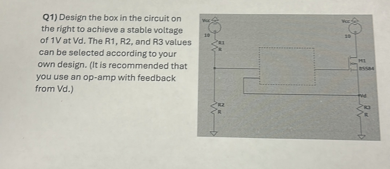 Q 1 ) Design the box in the circuit on the right