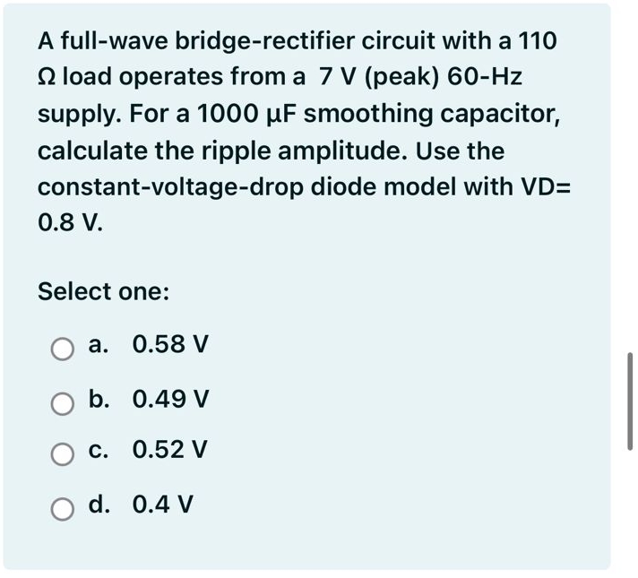 A full - wave bridge - rectifier circuit with a 1