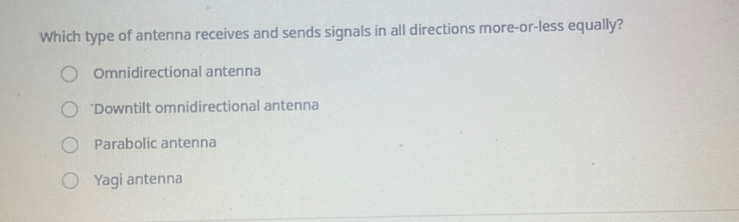 Which type of antenna receives and sends signals