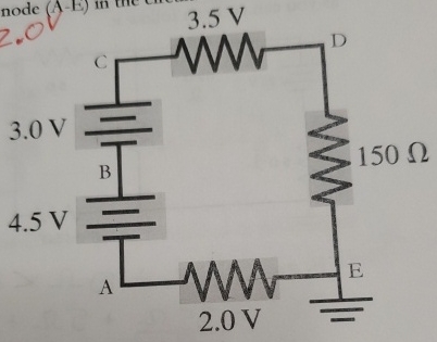 determine the electric potential at each node ( A