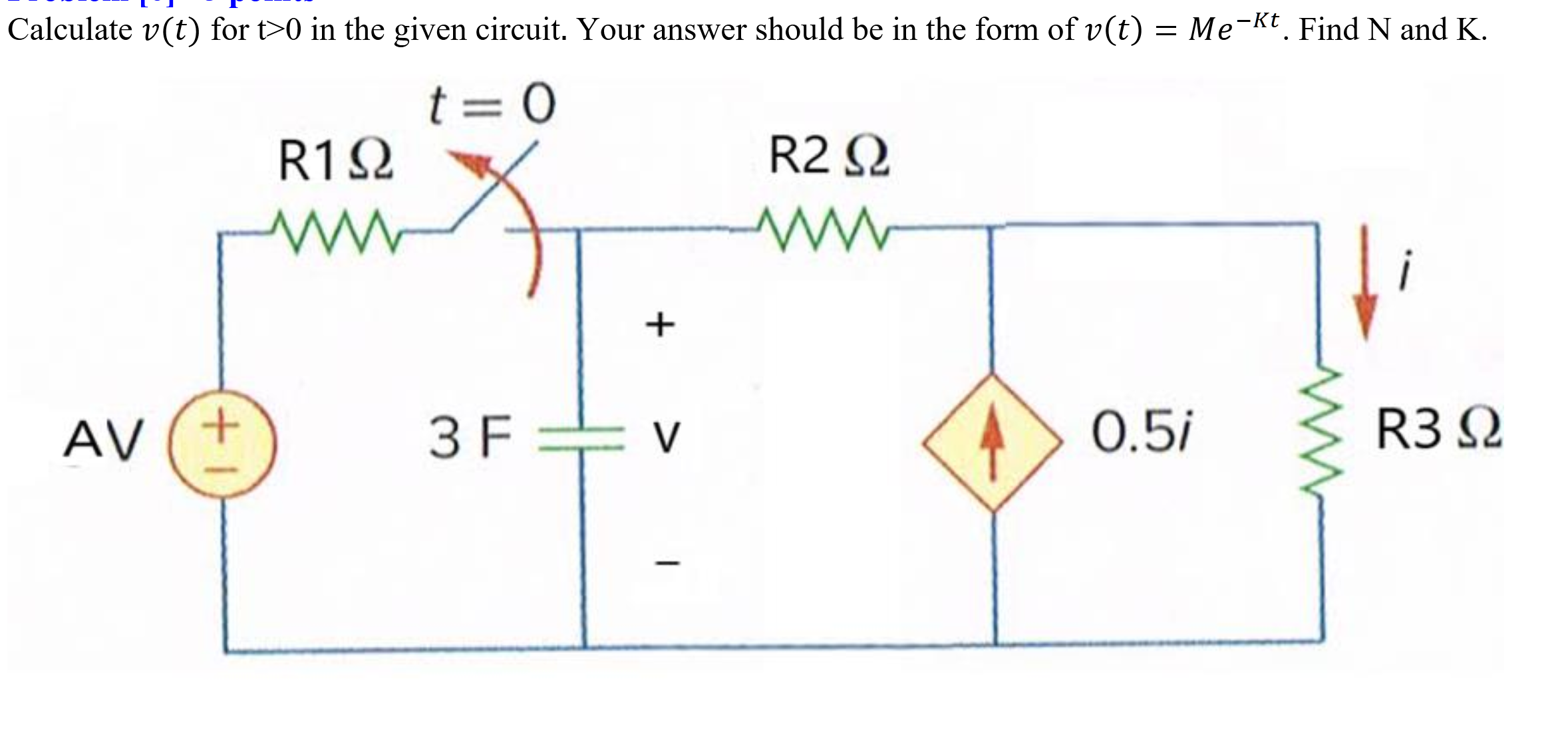 Calculate v ( t ) for t  style=