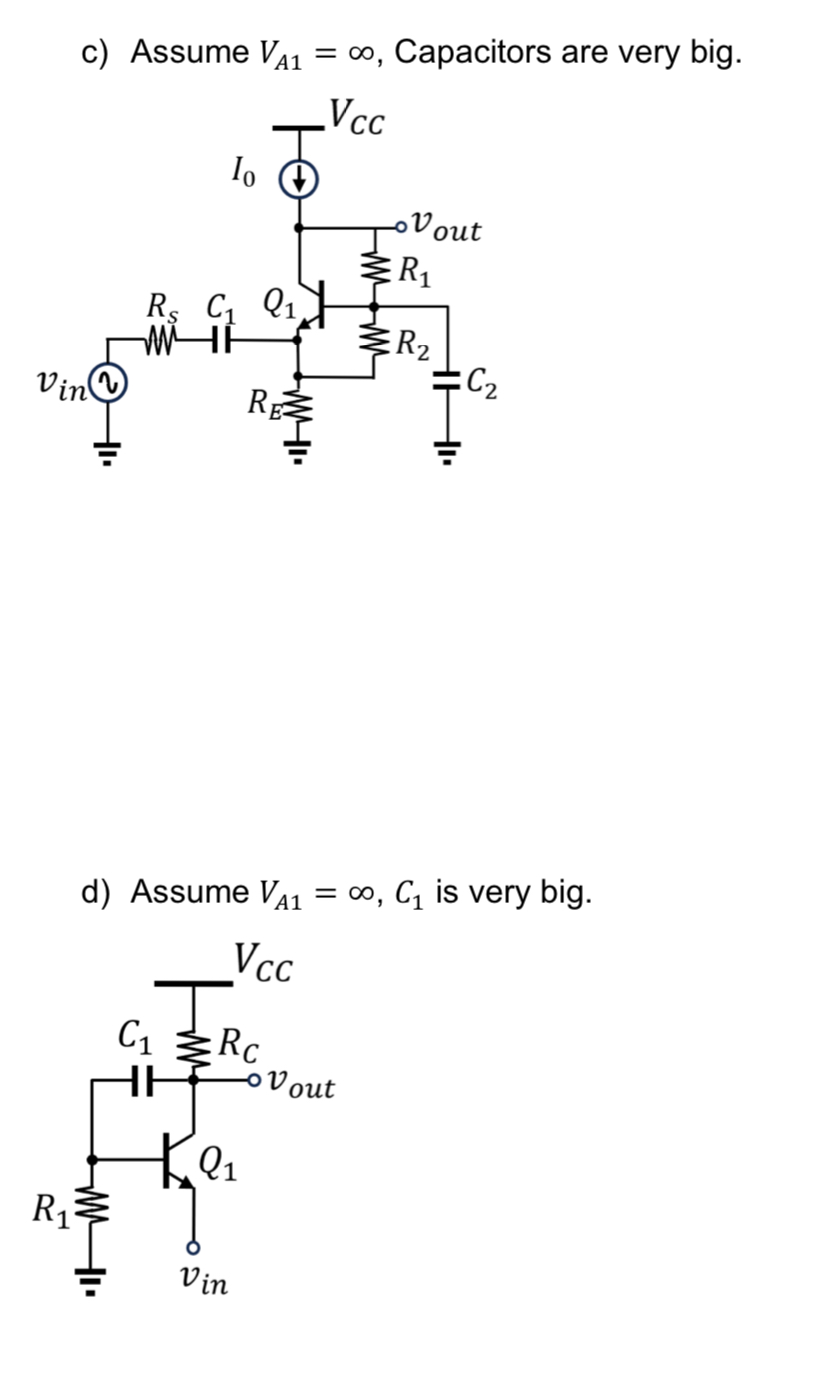 Derive small signal gain vout / vin from given