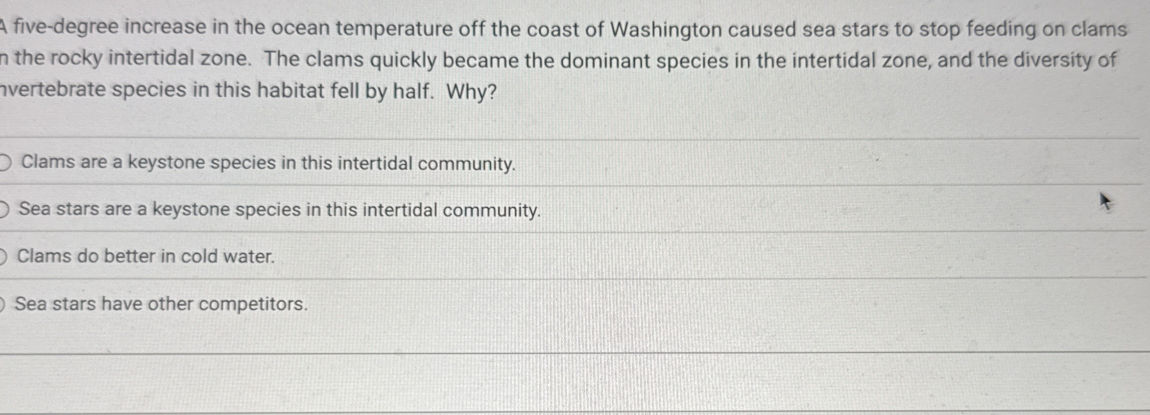 A five - degree increase in the ocean temperature