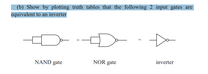 ( b ) Show by plotting truth tables that the