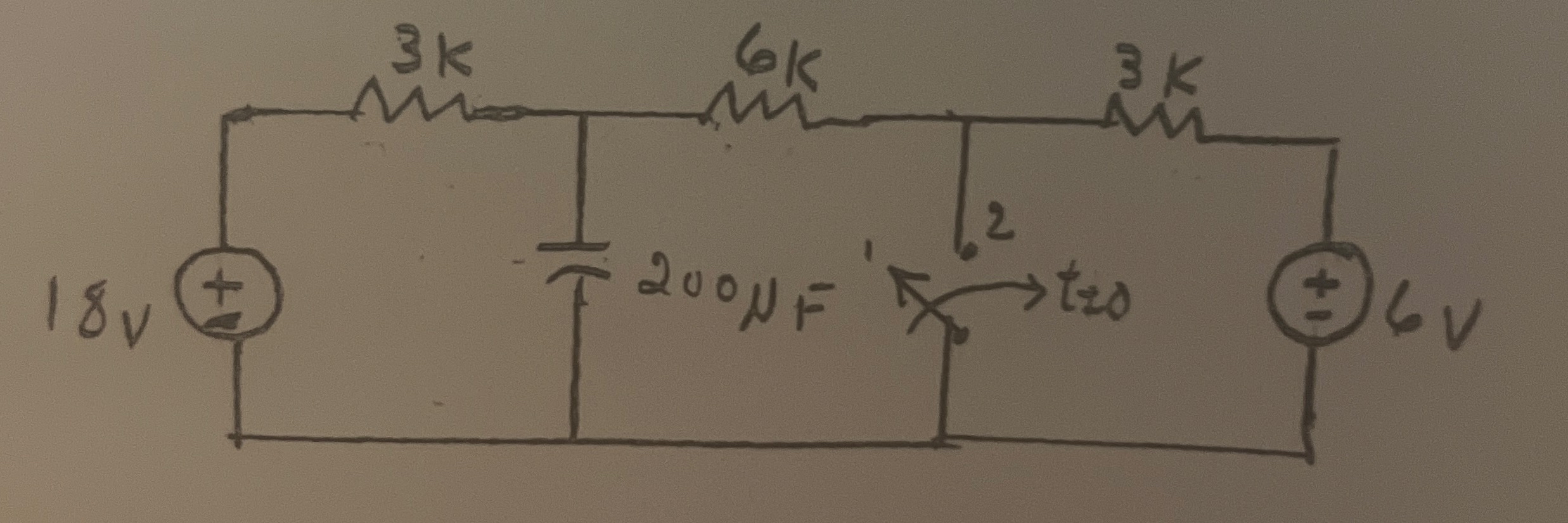 In the circuit shown below find the capacitor