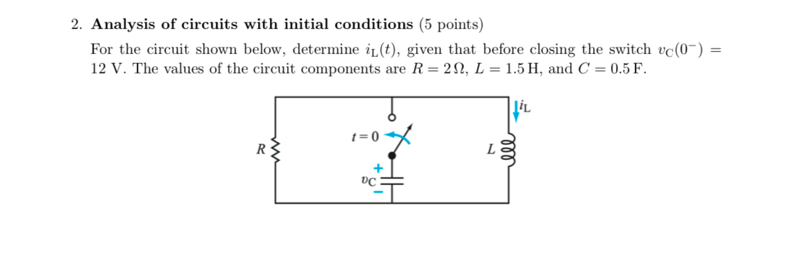 Analysis of circuits with initial conditions ( 5