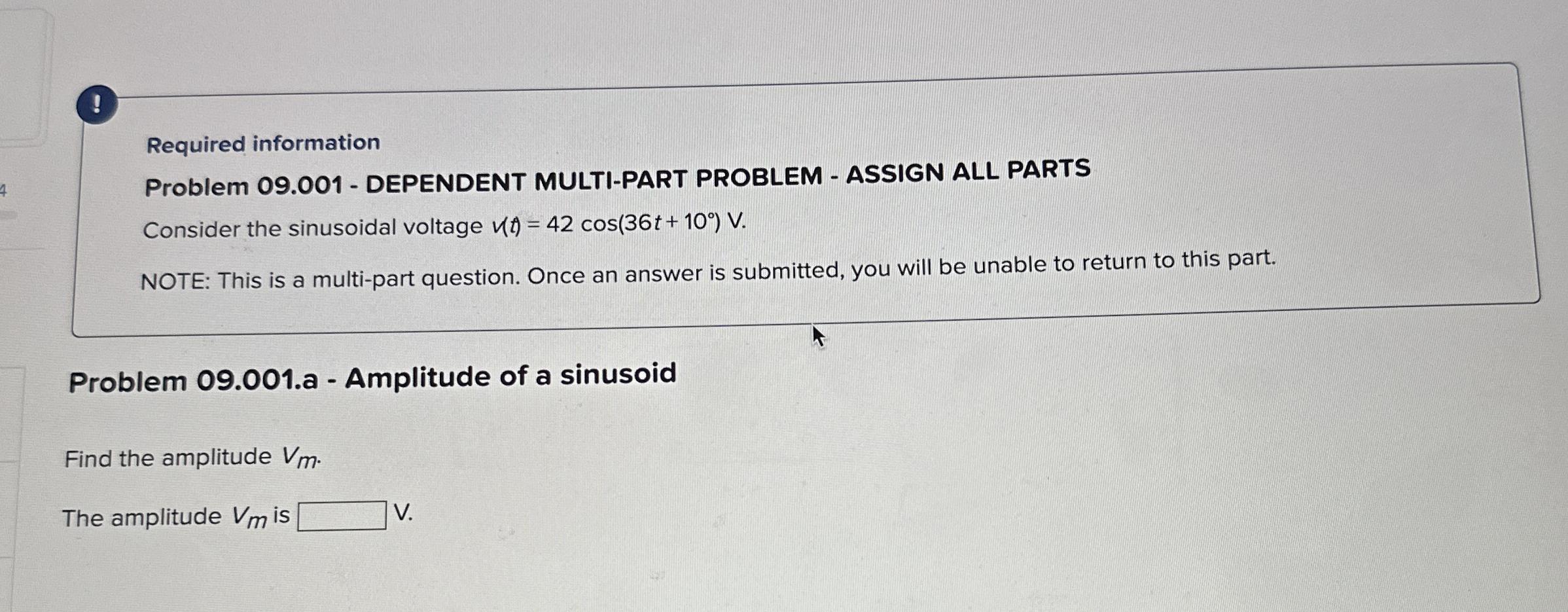 ! Required information Problem 0 9 . 0 0 1 -