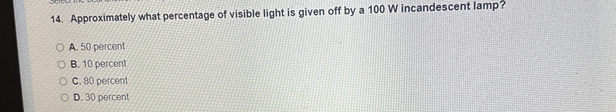 Approximately what percentage of visible light is
