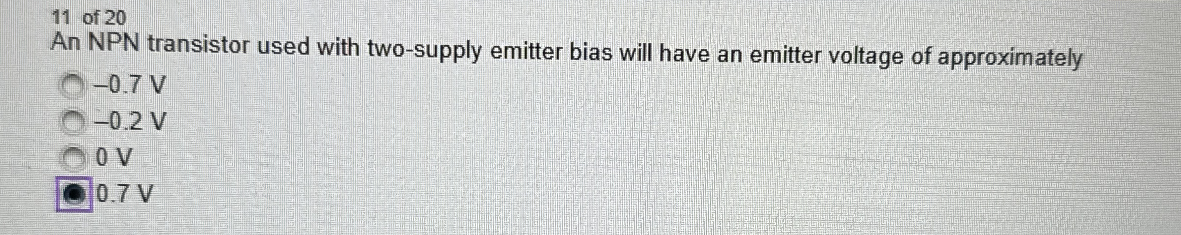 1 1 of 2 0 An NPN transistor used with two -