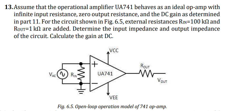 Assume that the operational amplifier UA 7 4 1