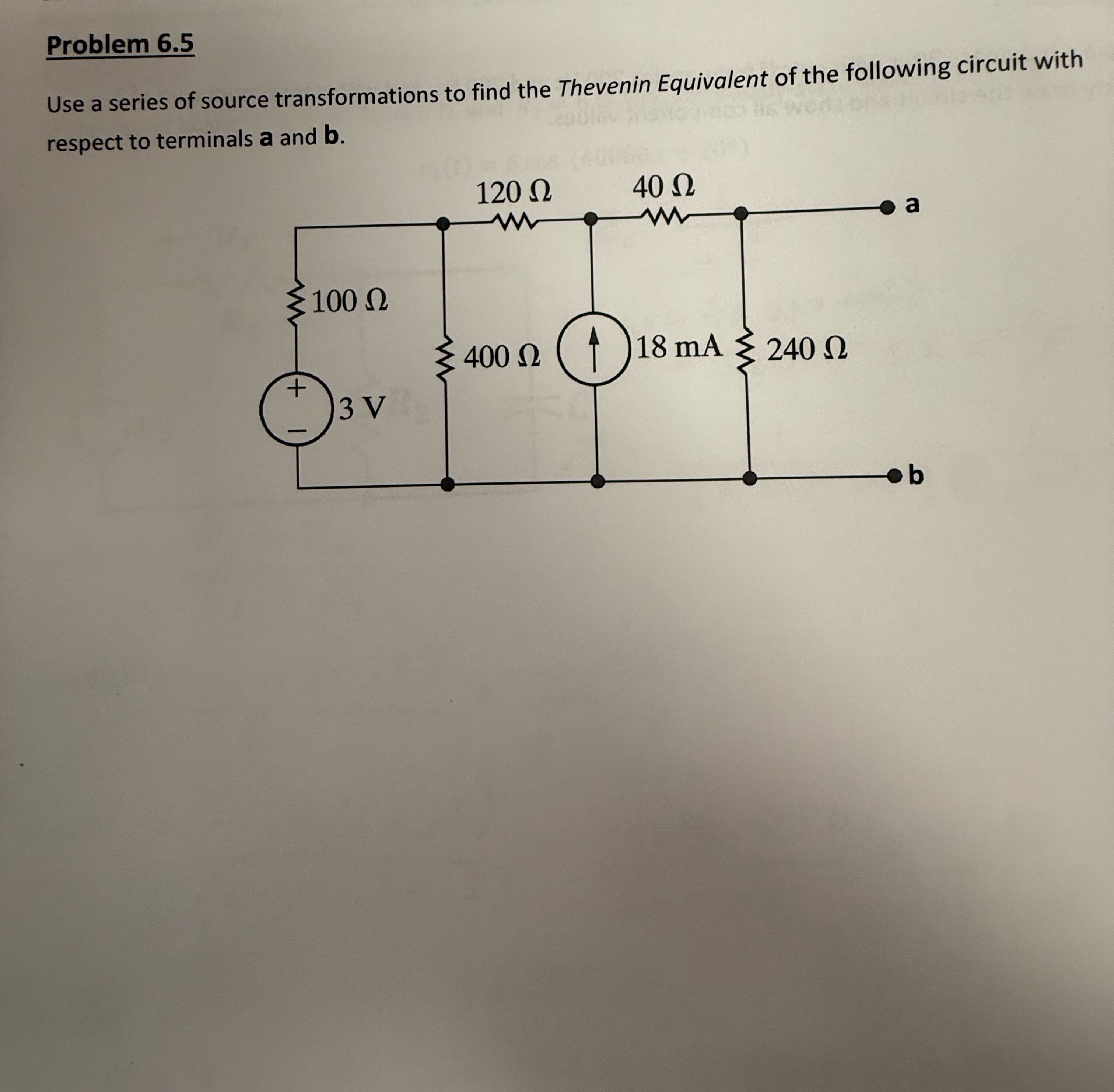 Problem 6 . 5 Use a series of source