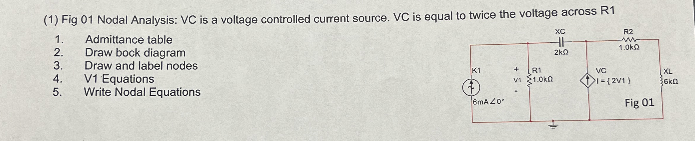 ( 1 ) Fig 0 1 Nodal Analysis: VC is a voltage