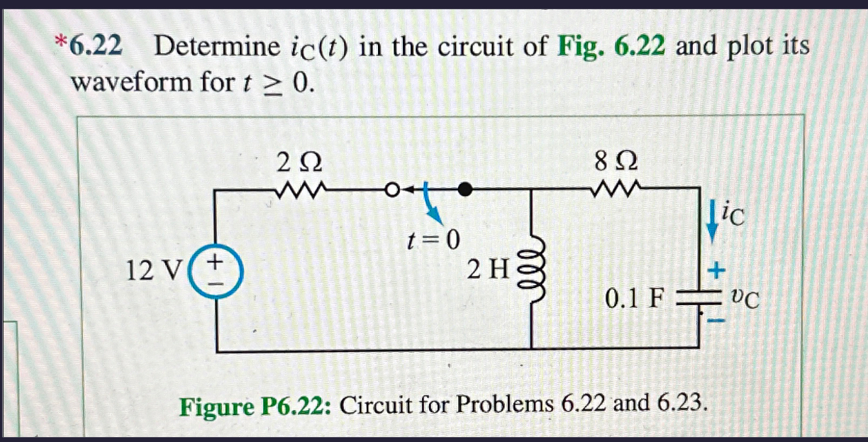 * 6 . 2 2 Determine i C ( t ) in the circuit of