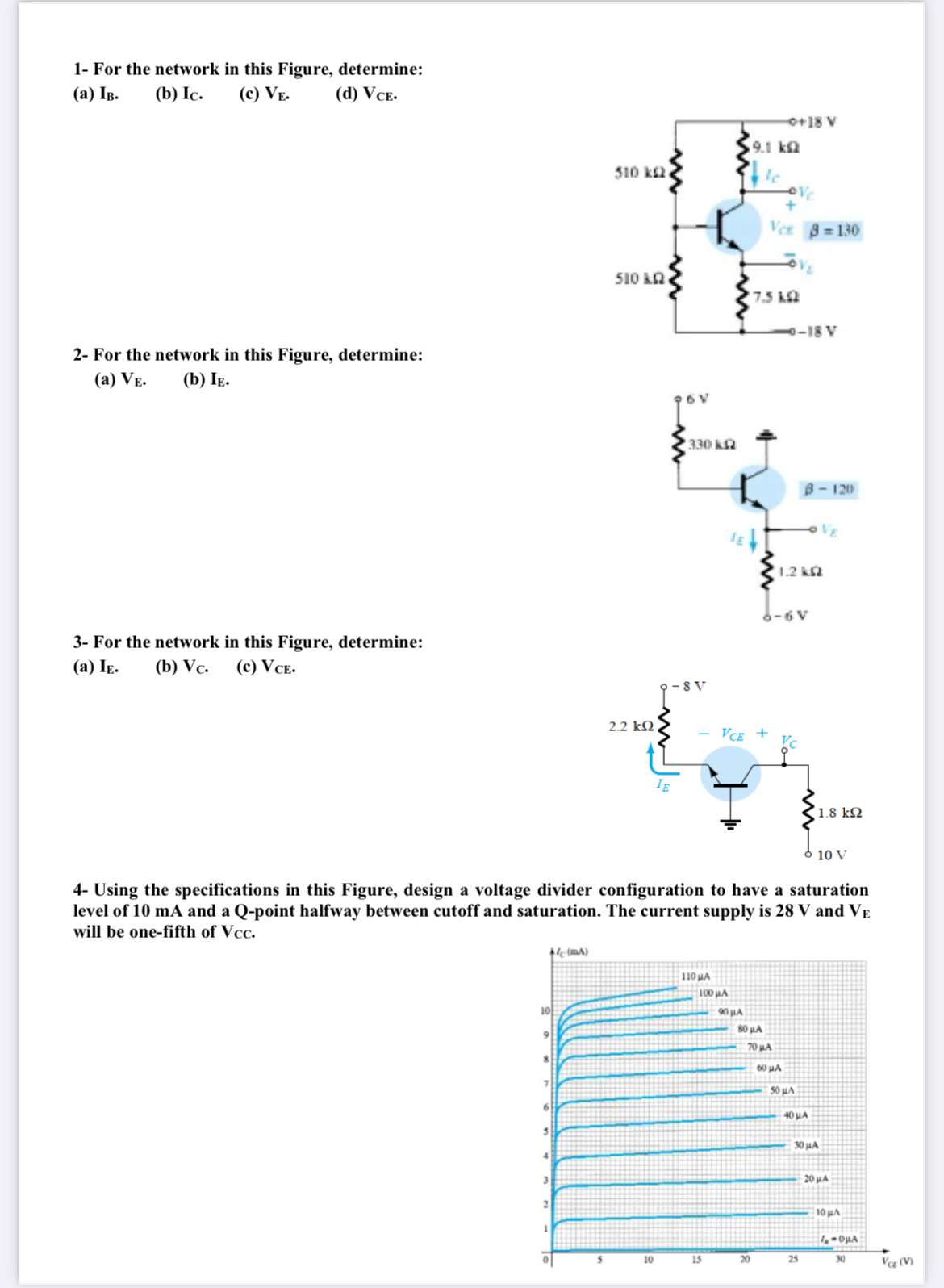 1 - For the network in this Figure, determine: (