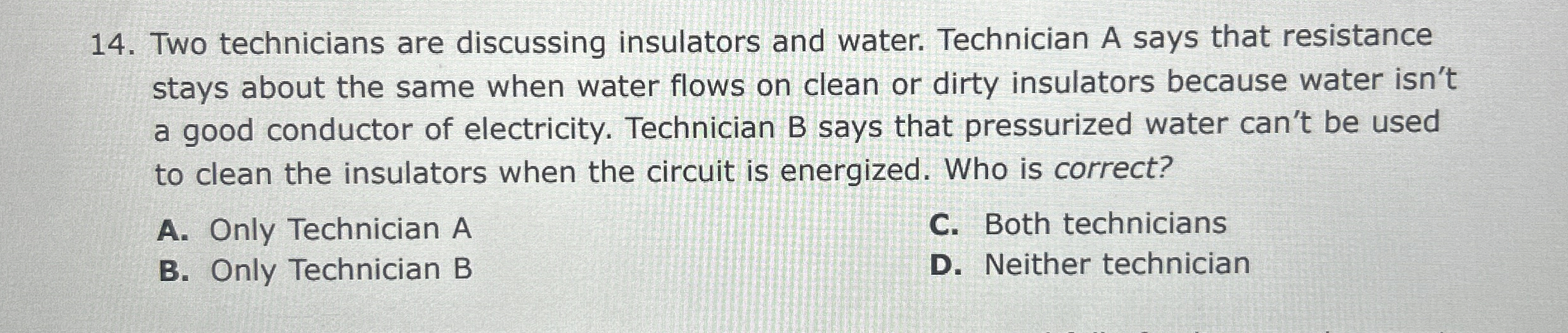 Two technicians are discussing insulators and
