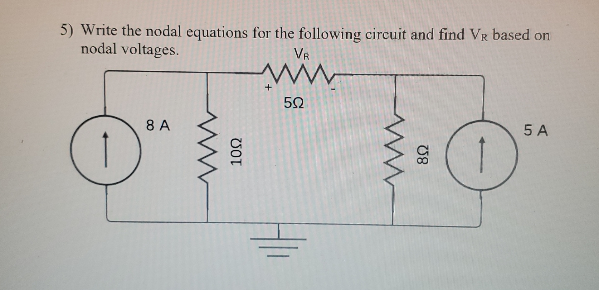 Write the nodal equations for the following