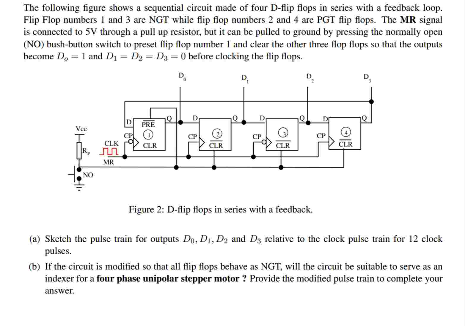 The following figure shows a sequential circuit