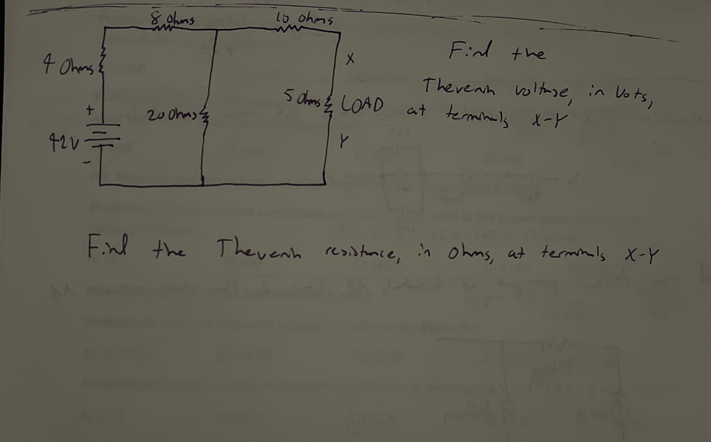 Find the Thevenin voltage, in volts, at terminals