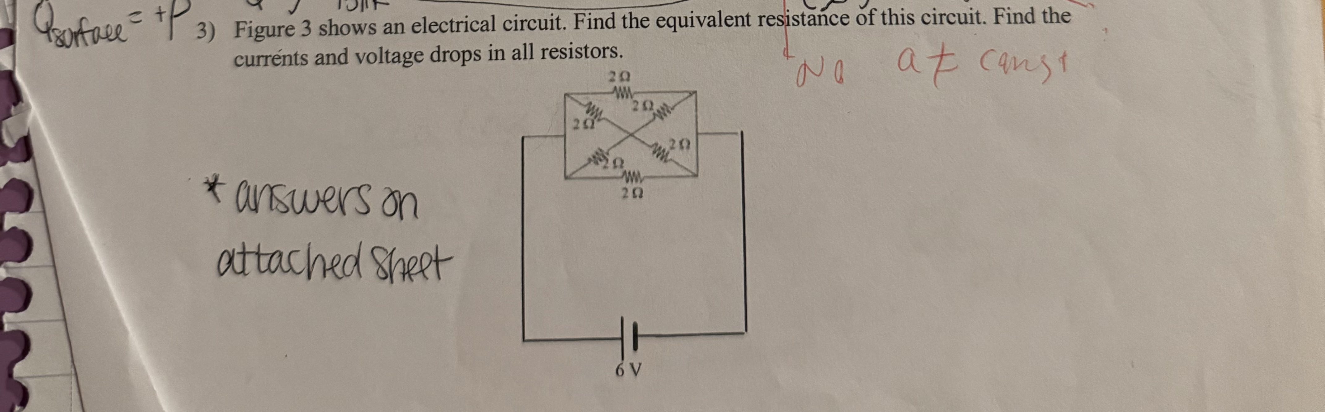 Figure 3 shows an electrical circuit. Find the