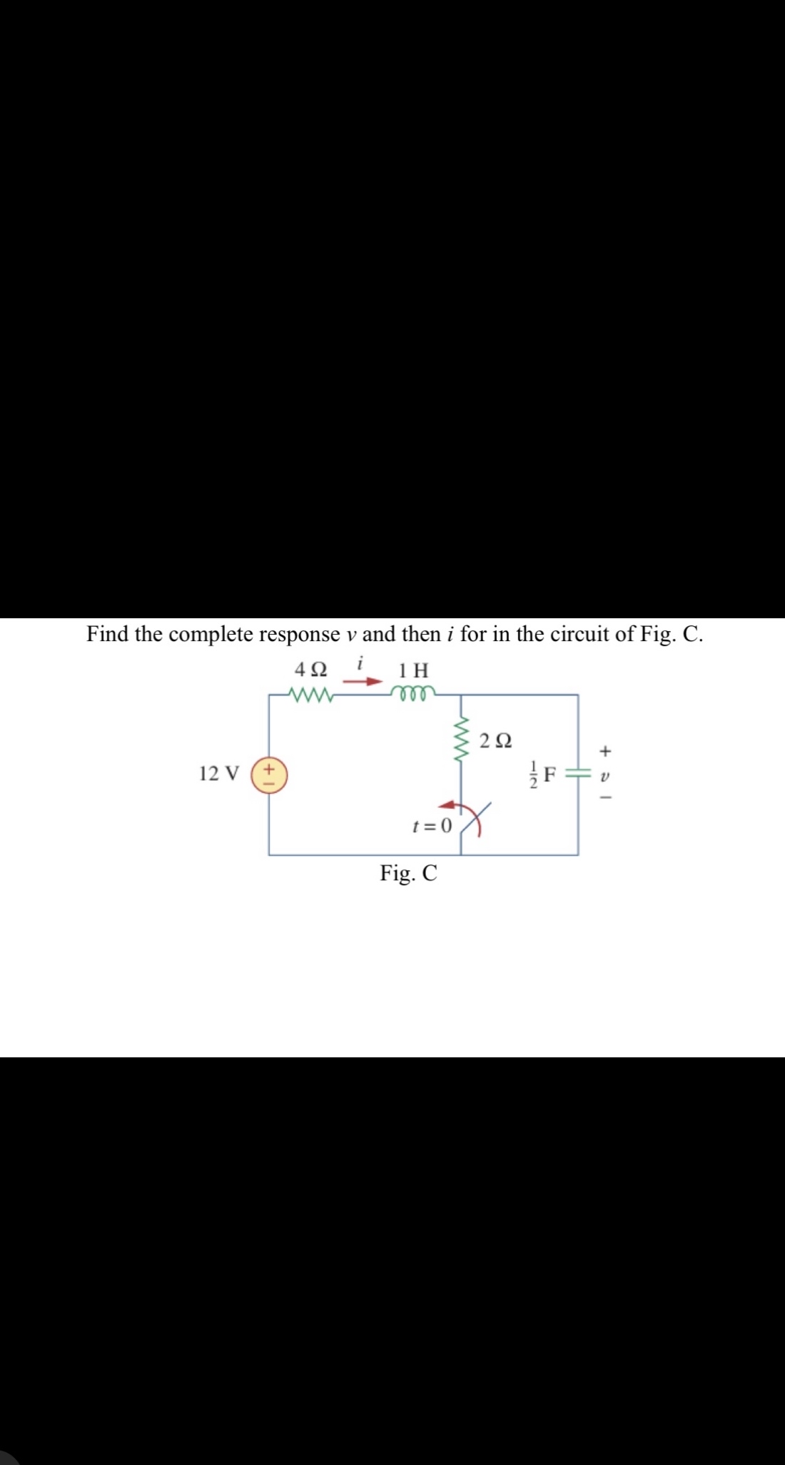 Find the complete response v and then i for in