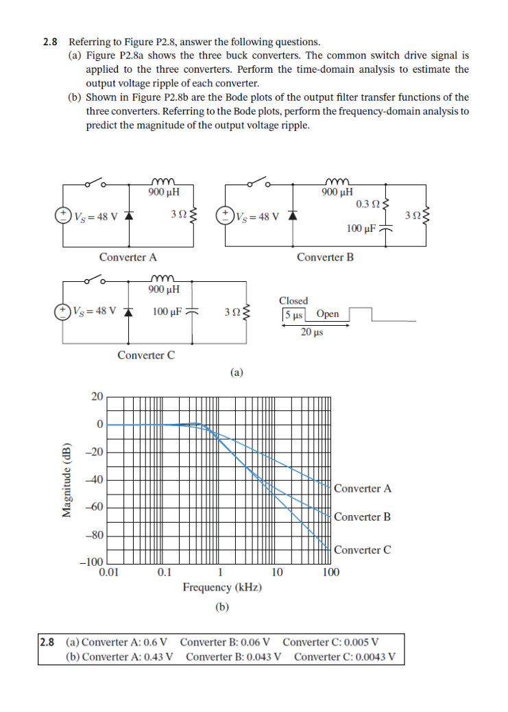 2 . 8 Referring to Figure P 2 . 8 , answer the