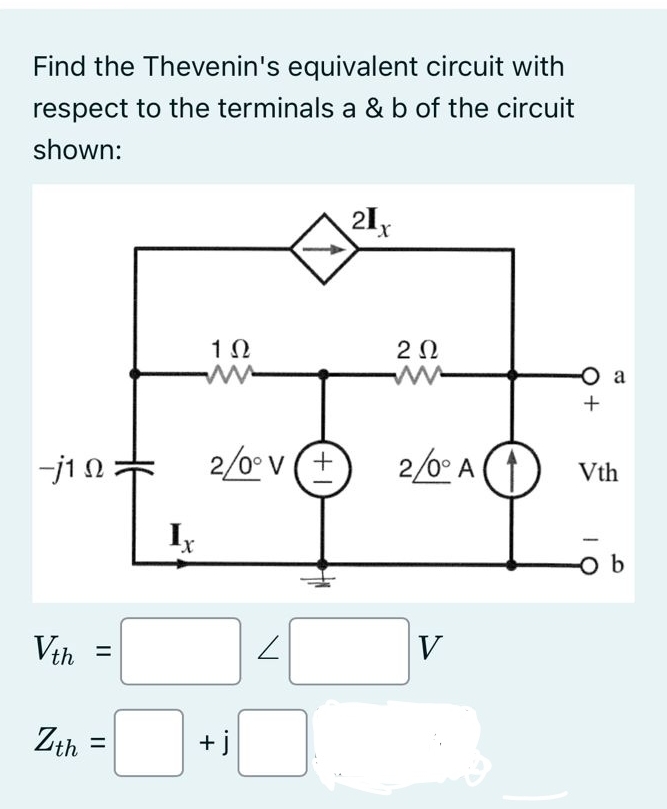 Find the Thevenin's equivalent circuit with