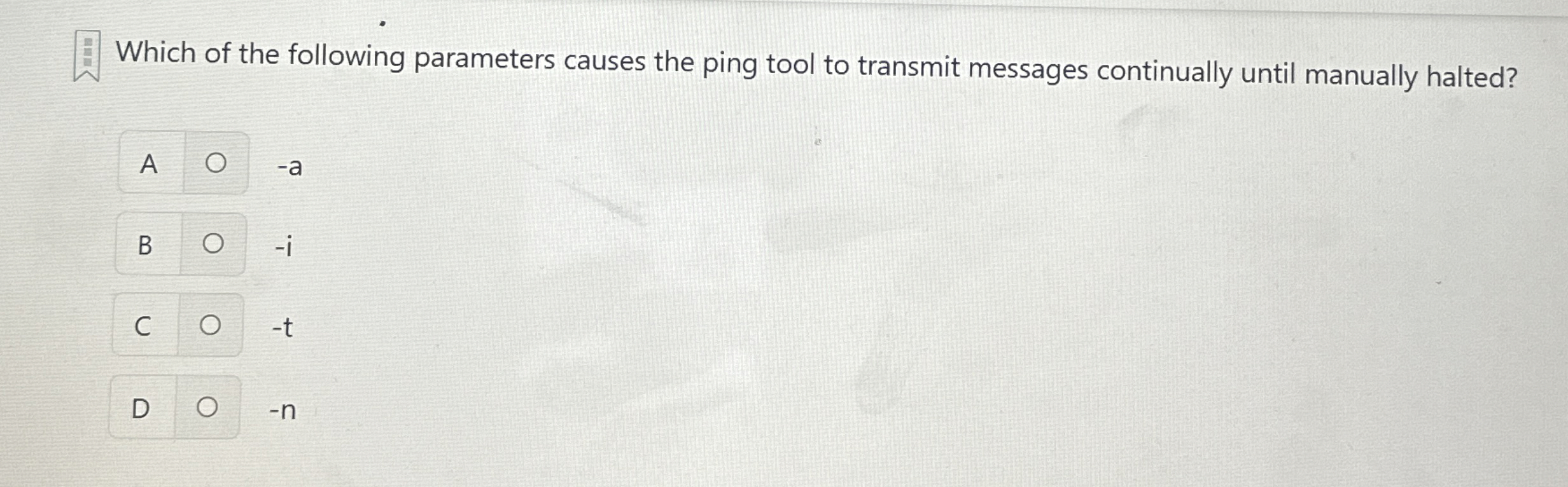 Which of the following parameters causes the ping