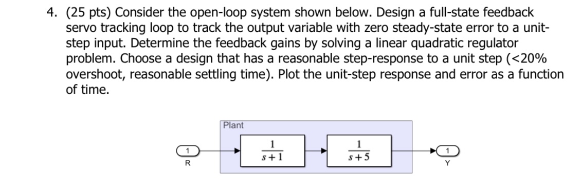 ( 2 5 pts ) Consider the open - loop system shown