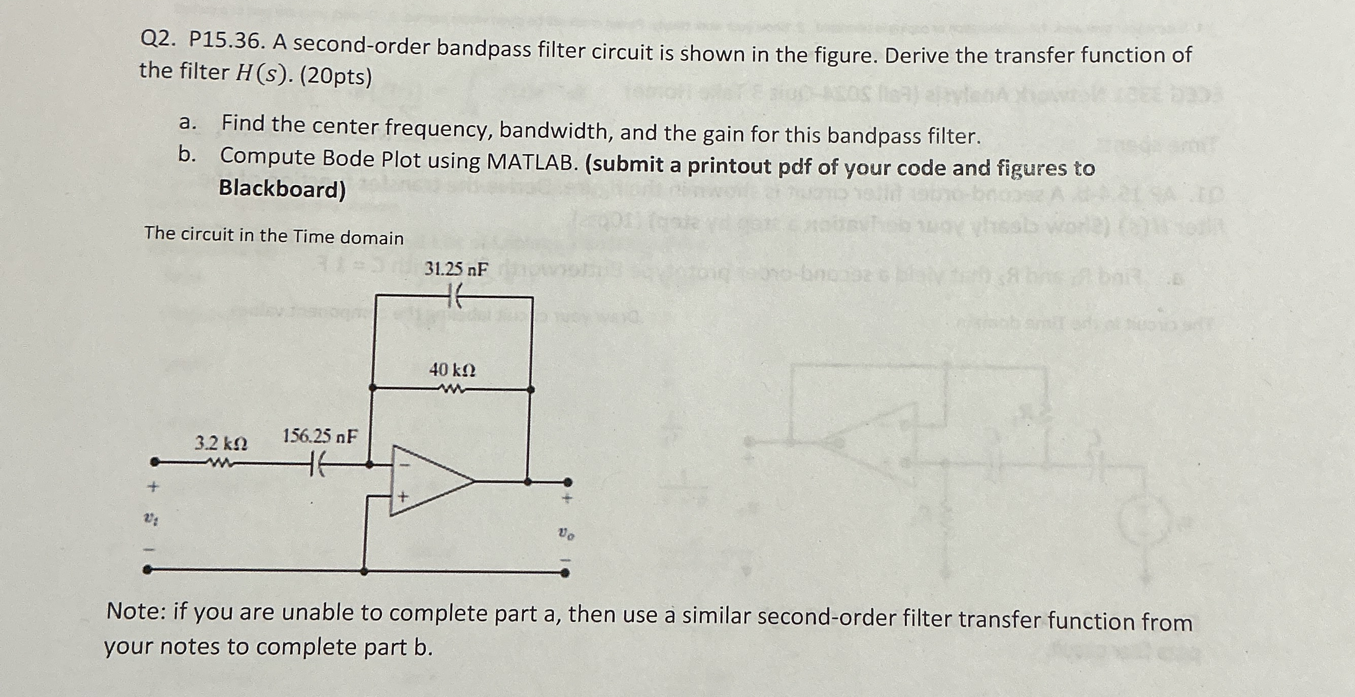 Q 2 . P 1 5 . 3 6 . A second - order bandpass