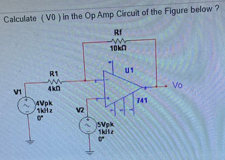 Calculate ( V 0 ) in the Op Amp Circuit of the