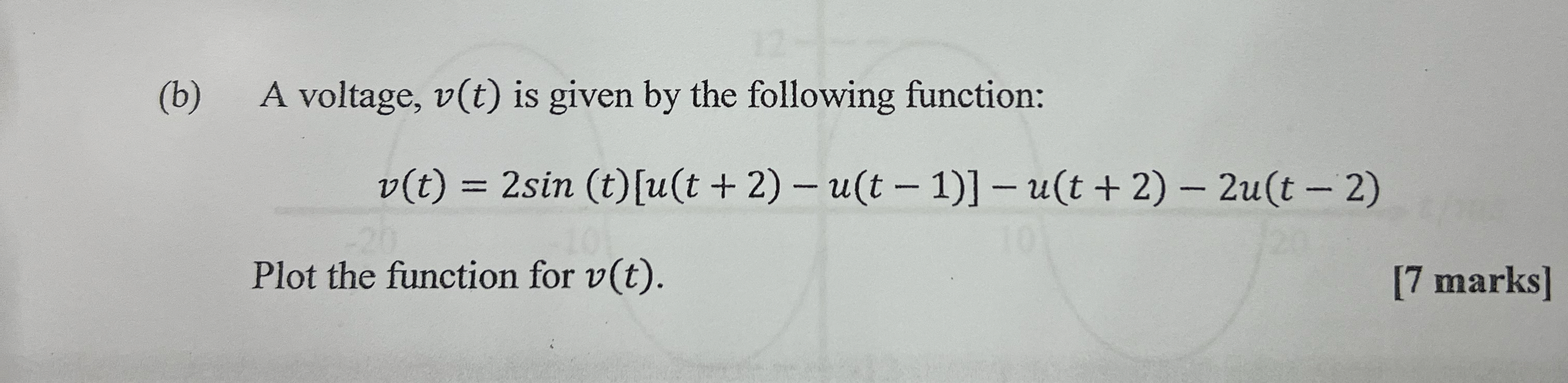 ( b ) A voltage, v ( t ) is given by the