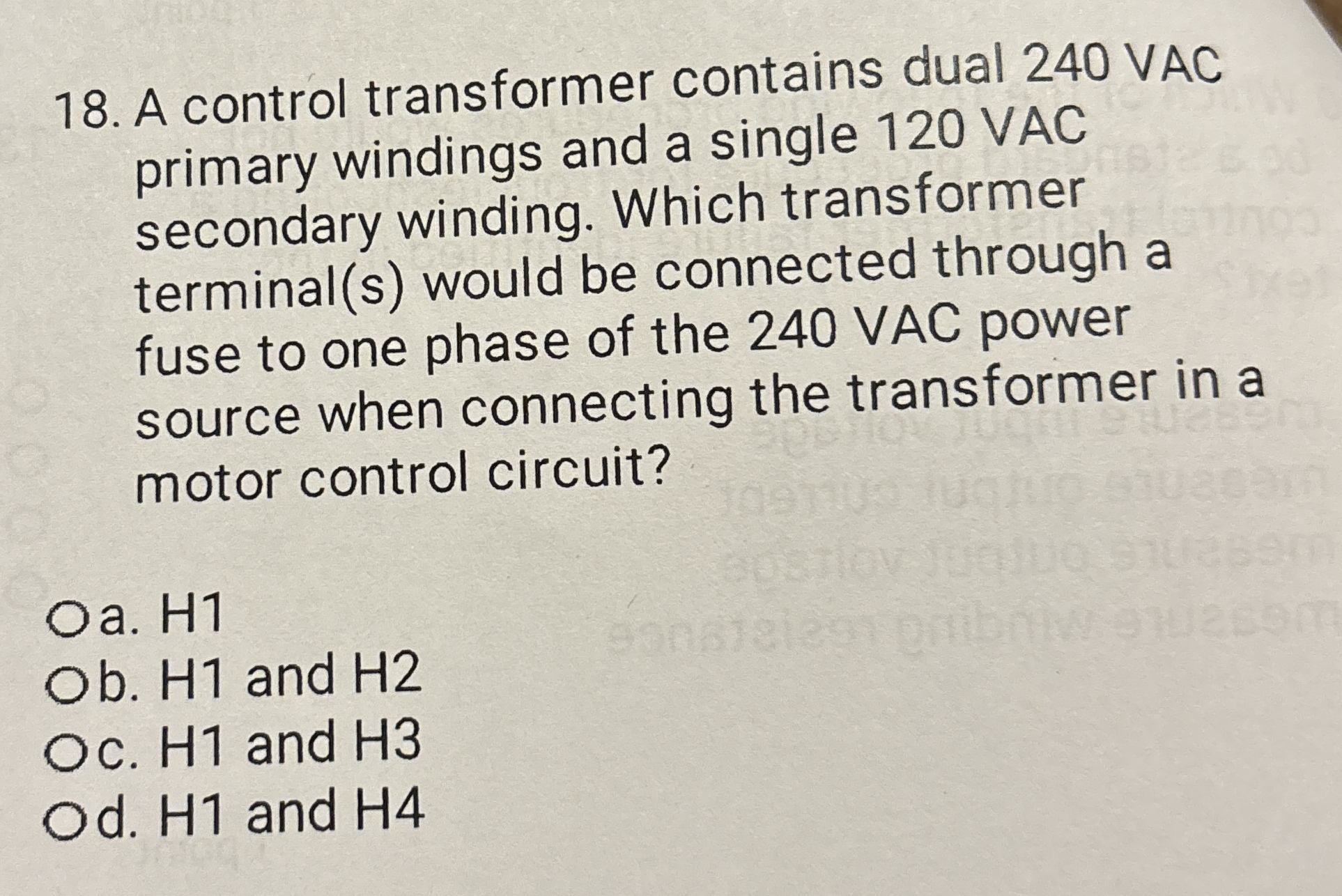 A control transformer contains dual 2 4 0 VAC