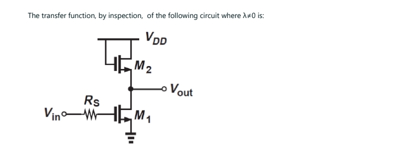 The transfer function, by inspection, of the