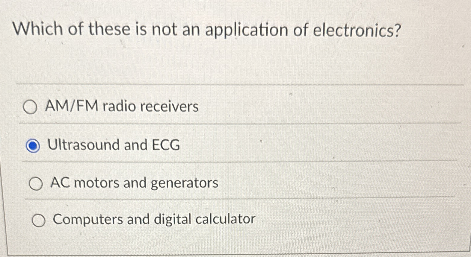 Which of these is not an application of