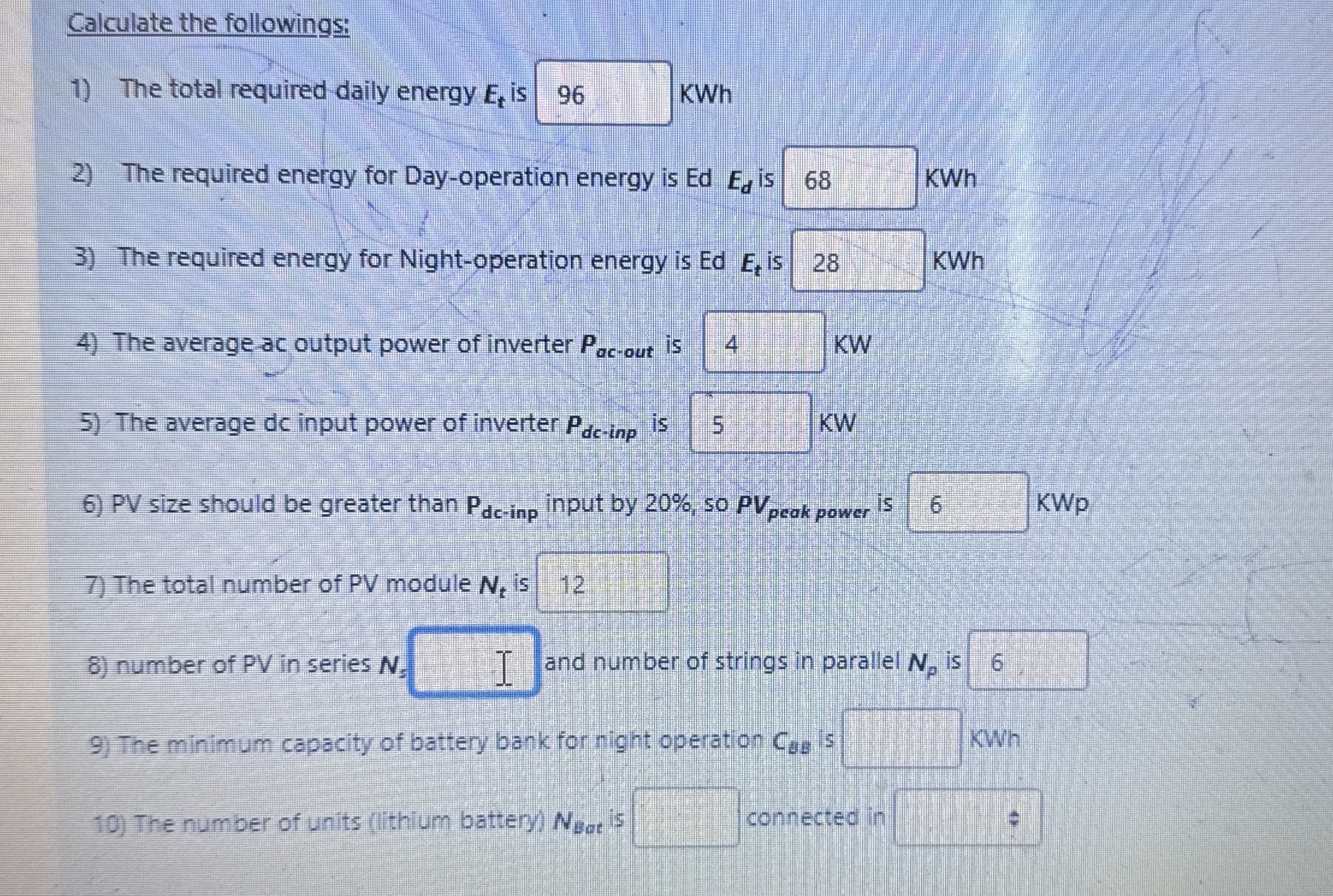 Refrigerator 1 6 k W h ? day ( 5 0 % - day, 5 0 %