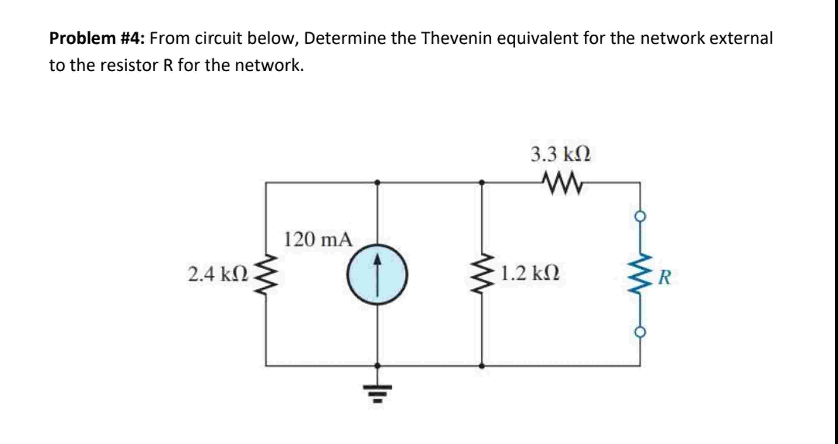 From circuit below, Determine the Thevenin